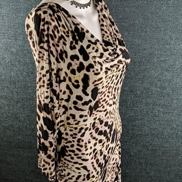 J. Lo Animal Print Ruched Sides 3/4 Sleeve Dress - Picture 8 of 17